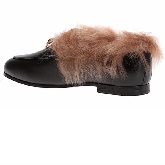 Gucci Leather Beige Fur Princetown Loafer Mules/Slides - Picture 8 of 12